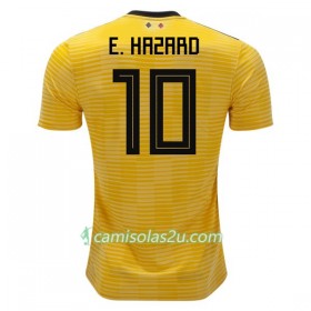 Camisolas de Futebol Bélgica E.Hazard 10 Equipamento Alternativa Copa do Mundo 2018 Manga Curta